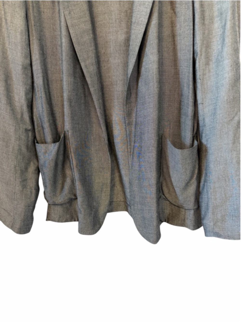 Talula Grey Open Front Blazer Jacket Size 6 Career Office Lightweight Chic - Picture 4 of 11